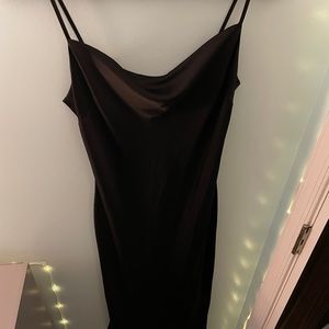 Express Satin Cowl Neck Midi Slip Dress